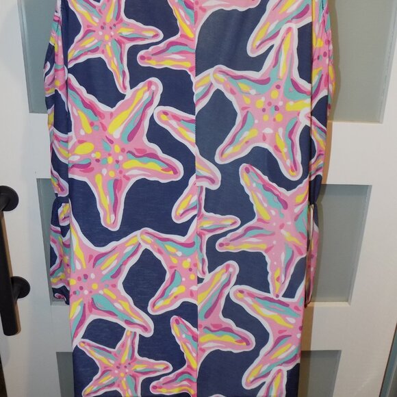 SIMPLY SOUTHERN Navy Blue Starfish Cold Shoulder Pink Tassel Dress Size XL NWOT - Picture 3 of 3